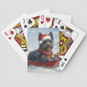 Jeu De Cartes Bouviers Des Flandres Chien à Sledge Noël