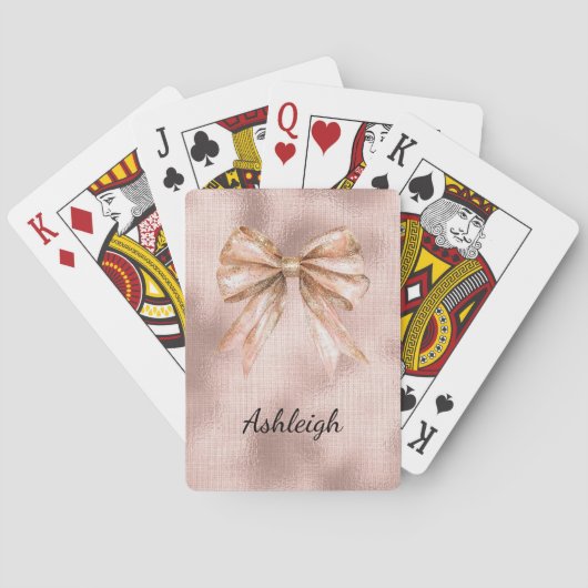 Jeu De Cartes Bow or Rose rose (dos)