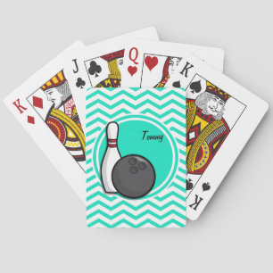 Jeu De Cartes Bowling ; Aqua Green Chevron