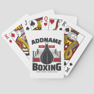 Jeu De Cartes Boxe Anneau AJOUTER NOM Boxer Gym Speed Sac