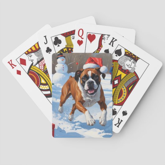 Jeu De Cartes Boxer Christmas Festive Scène de neige (dos)