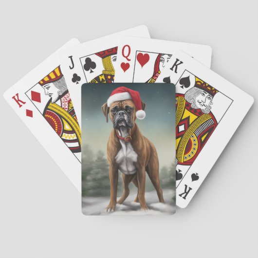 Jeu De Cartes Boxer dans la neige de Noël (dos)