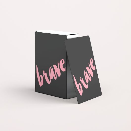 Jeu De Cartes Brave de script fillette | Noir rose