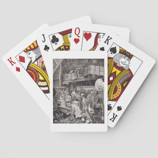 Jeu De Cartes Breaking Bulk on board a Tea Ship in the London Do (dos)