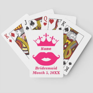 Jeu De Cartes Bridesmaid Pink Tiara et Mustache Jouer des cartes