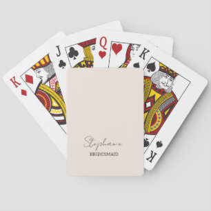 Jeu De Cartes Bridesmaid Script minimaliste moderne rose pâle