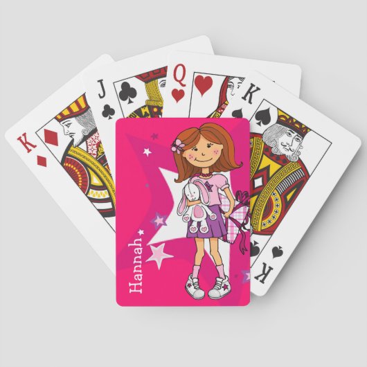 Jeu De Cartes Bright rose fille nommé jeu de carte (dos)