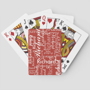 Jeu De Cartes Brique rouge avec nom personnalisé