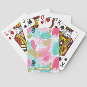 Jeu De Cartes Brochures Abstraites colorées - Menthe et rose (1)