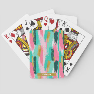 Jeu De Cartes Brochures Abstraites colorées - Monnaie et Rose (4