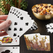 Jeu De Cartes Bronze Imagination Alcool Ink pont d'art ou (In Situ)