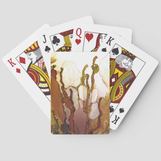 Jeu De Cartes Bronze Imagination Alcool Ink pont d'art ou (dos)