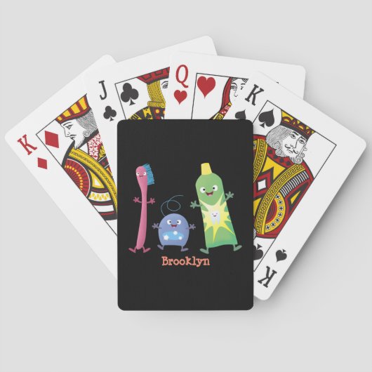 Jeu De Cartes Brosse à dents mignonne dentifrice dentaire soie d (dos)