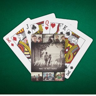 Jeu De Cartes Brother moderne Meilleurs amis Dark Photo Collage