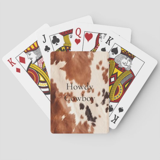 Jeu De Cartes Brown Cream Southwest Cowhide Christmas (dos)