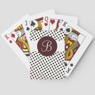 Jeu De Cartes Brown points blancs monogramme personnalisé lectur