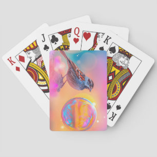 Jeu De Cartes Bruant coloré et bulle arc-en-ciel
