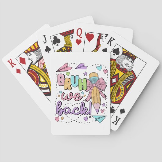 Jeu De Cartes Bruh We Back Funny Back to School Kindergarten (dos)