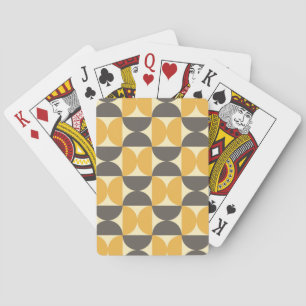 Jeu De Cartes Brun de la moitié du siècle et motif modernes d'or