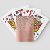 Jeu De Cartes Brushed metal rose Gold Pink Glitter Monogram (dos)