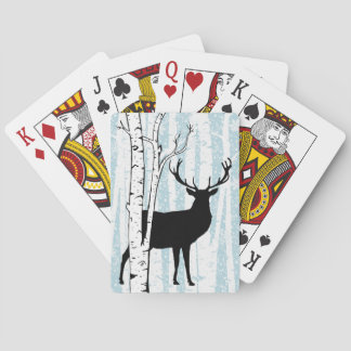Jeu De Cartes Buck de cerfs dans la forêt de Birch