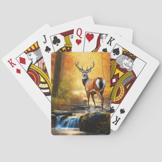 Jeu De Cartes Buck White Quest Deer dans un ruisseau (dos)