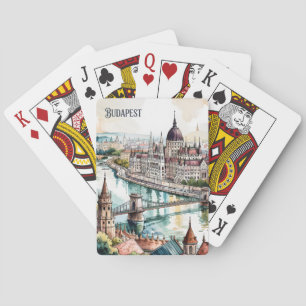 Jeu De Cartes Budapest Hongrie Parlement Fleuve Danube Toits