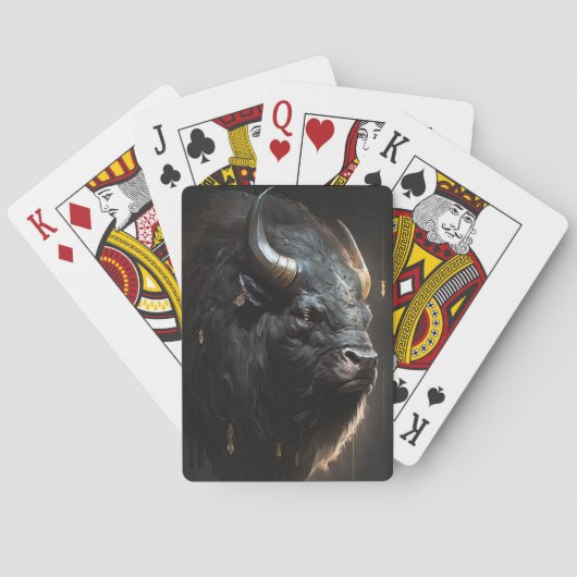 Jeu De Cartes Buffalo Portrait Animal Nature Art (dos)