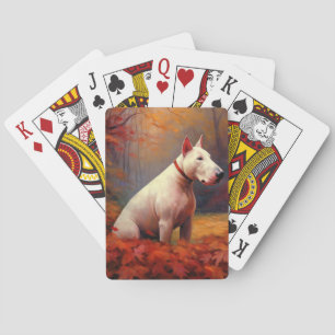 Jeu De Cartes Bull Terrier à l'automne Leaves automne Inspire