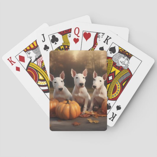 Jeu De Cartes Bull Terrier Chiot Automne Citrouille de plaisir (dos)