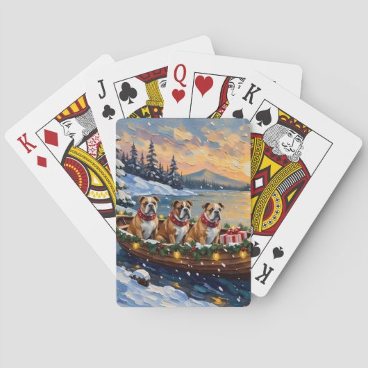 Jeu De Cartes Bulldog Christmas Boat Holiday (dos)