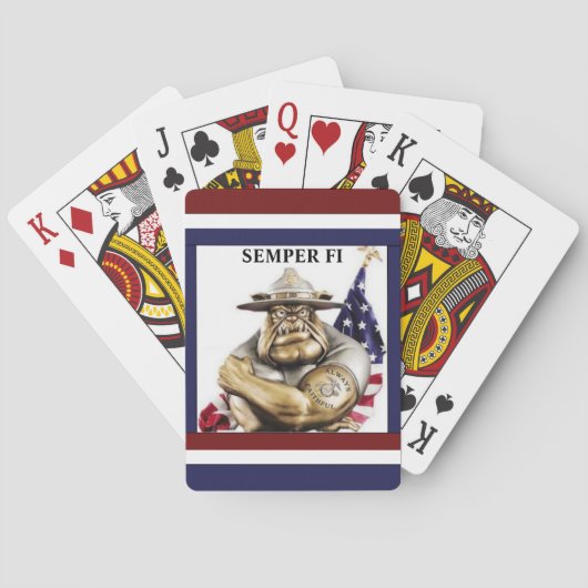 Jeu De Cartes Bulldog D.I. Semper Fi / Lecture de cartes (dos)