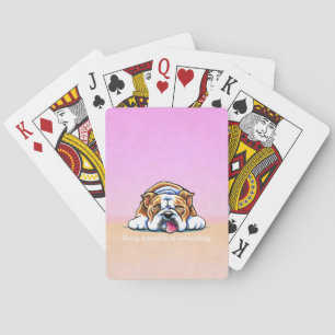 Jeu De Cartes Bulldog étant adorable rose off-Leash Art™