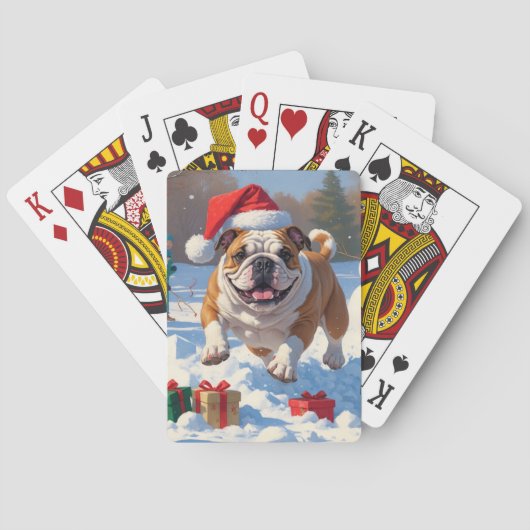 Jeu De Cartes Bulldog Noël Festival scène de neige (dos)