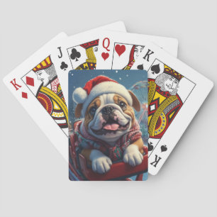 Jeu De Cartes Bulldog Roller Dessous de verre Noël