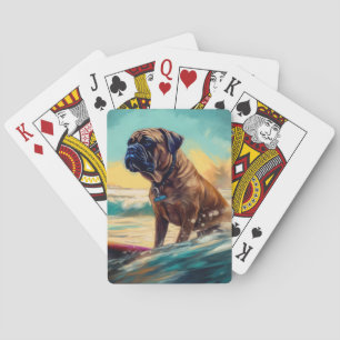 Jeu De Cartes Bullmastiff Beach Surfing Peinture