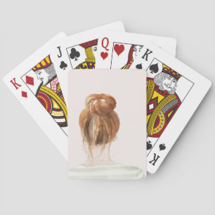 Jeu De Cartes Bun de noeud à cheveux rouges