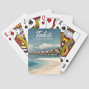 Jeu De Cartes Bungalows Vintage voyage Tahiti Water Rétro Pittor