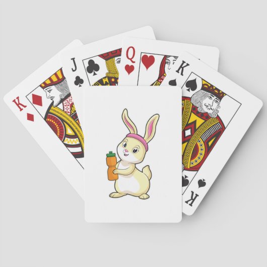 Jeu De Cartes Bunny at fitness with Drinking bottle (dos)