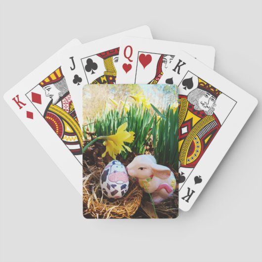 Jeu De Cartes Bunny de Pâques embrasser Oeuf de vache (dos)