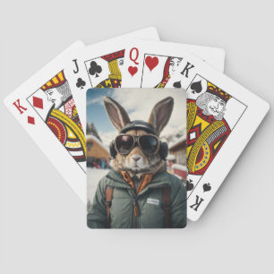 Jeu De Cartes Bunny de snowboard Whimsical