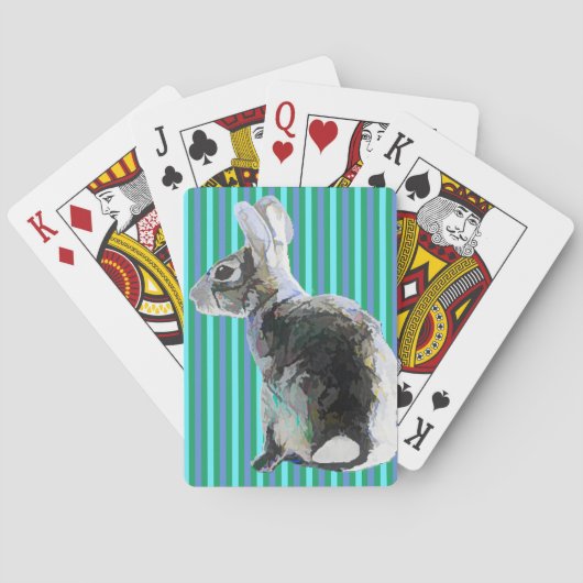 Jeu De Cartes Bunny Design Jouer Cartes Arrière - plan rayé (dos)