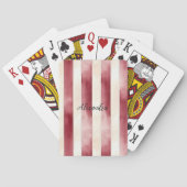 Jeu De Cartes Burgundy Crème rayures (dos)