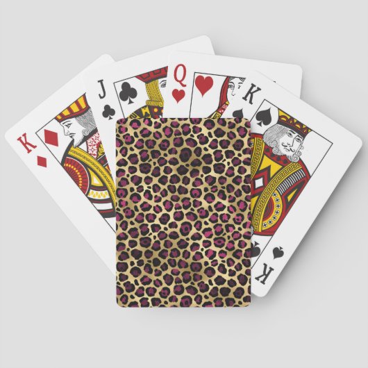 Jeu De Cartes Burgundy et Gold Leopard Series Design 2 (dos)