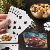 Jeu De Cartes Bus Red Double Decker La Nuit Étoile, (In Situ)