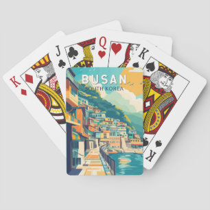 Jeu De Cartes Busan Corée du Sud Voyage Art Vintage