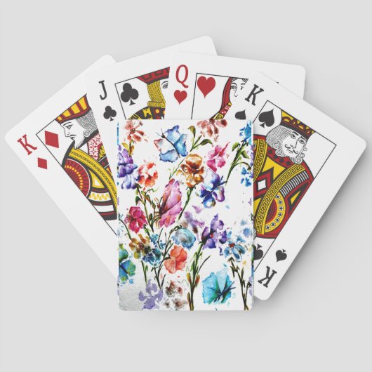 JEU DE CARTES BUTTERFLIES ET BLOOMS JOUER CARTES (dos)