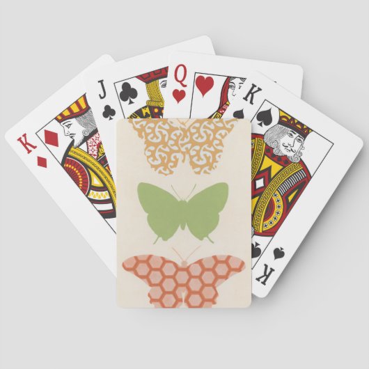 Jeu De Cartes Butterfly Patterns on Cream Background (dos)