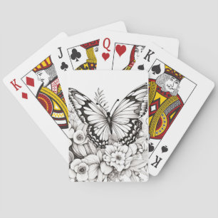 Jeu De Cartes Butterfy Nature pacifique Esquisse de prairie