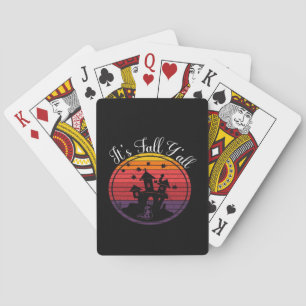 Jeu De Cartes C’est l’automne Y’all Scène Vintage d’Halloween au